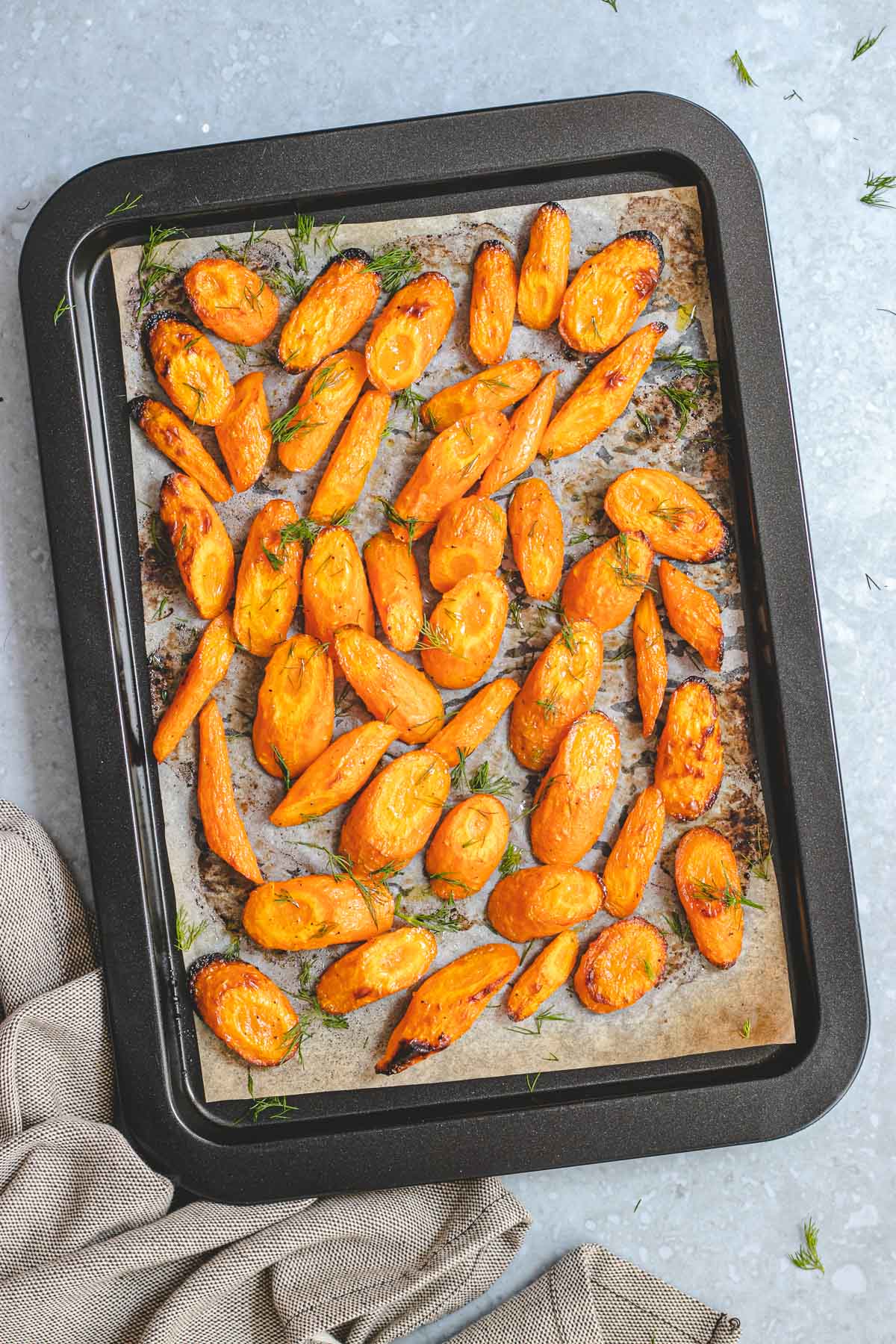 Roasted Carrots in pan