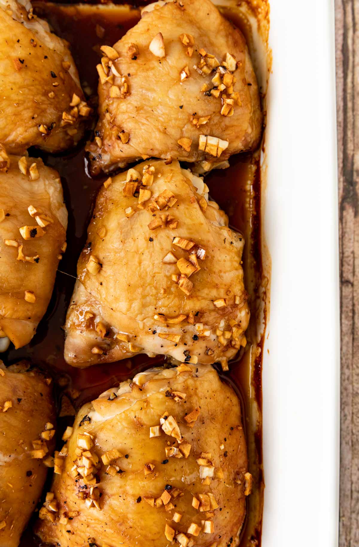 Roasted Garlic Chicken in the baking pan