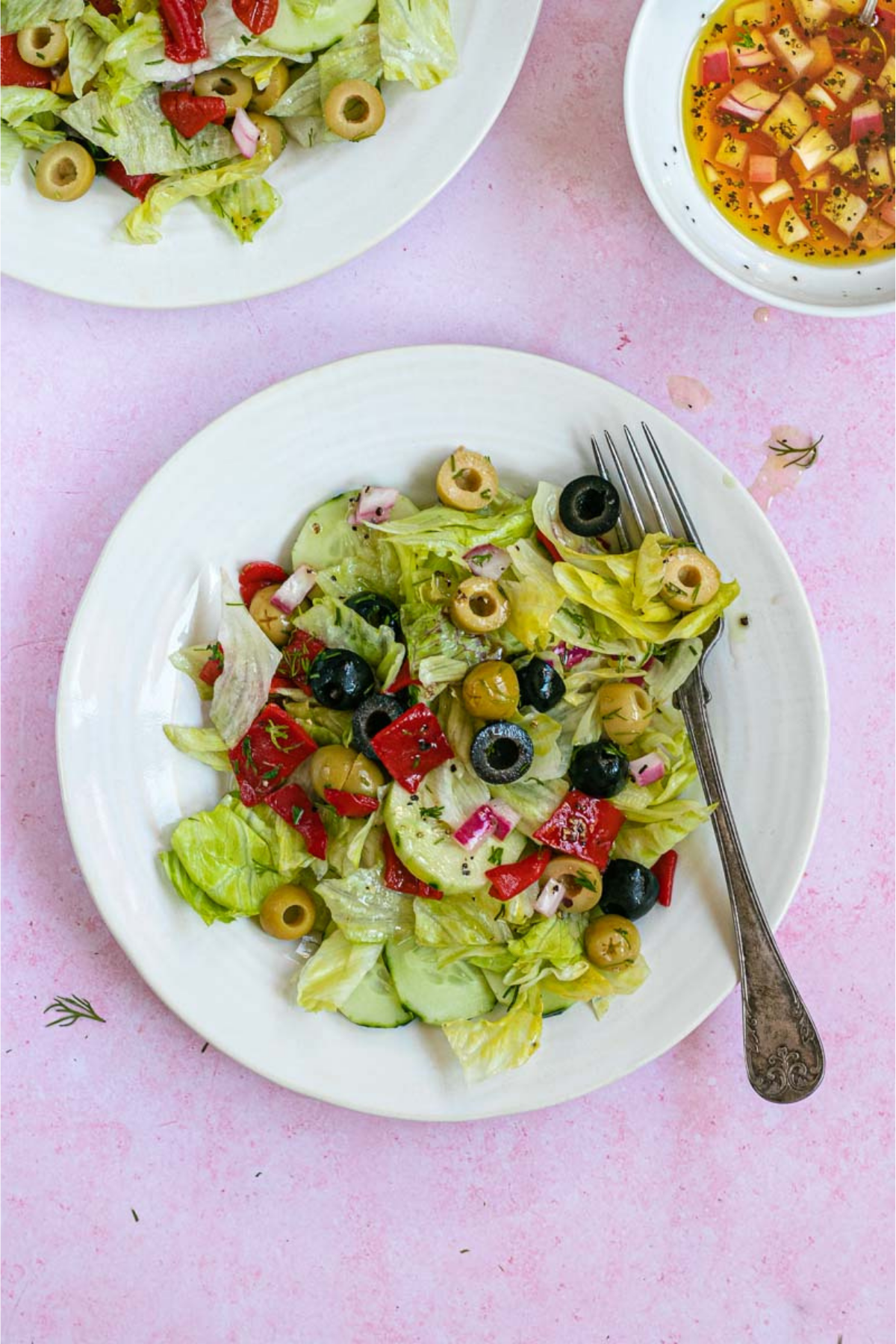 Chopped Salad on a plate with fork