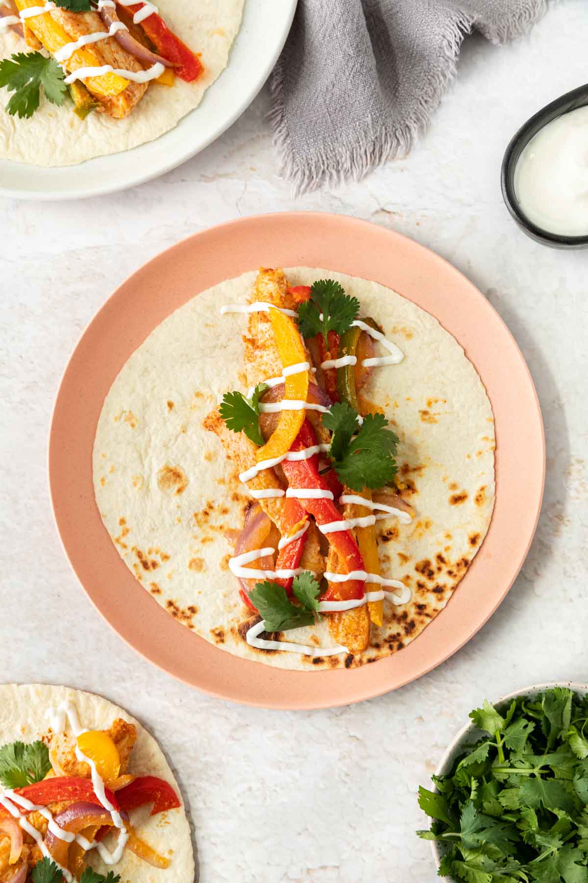 Baked Chicken Fajitas on a plate