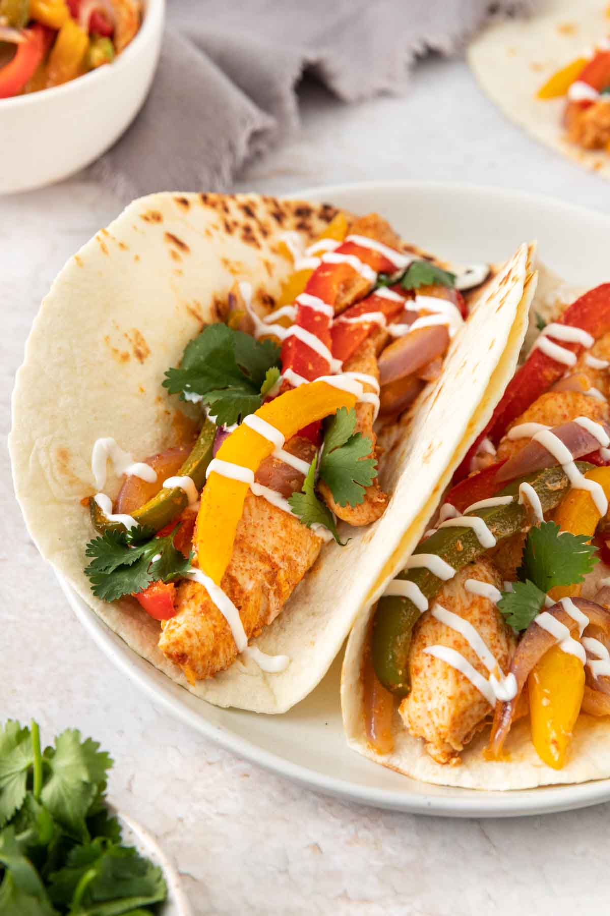 Baked Chicken Fajitas on a plate