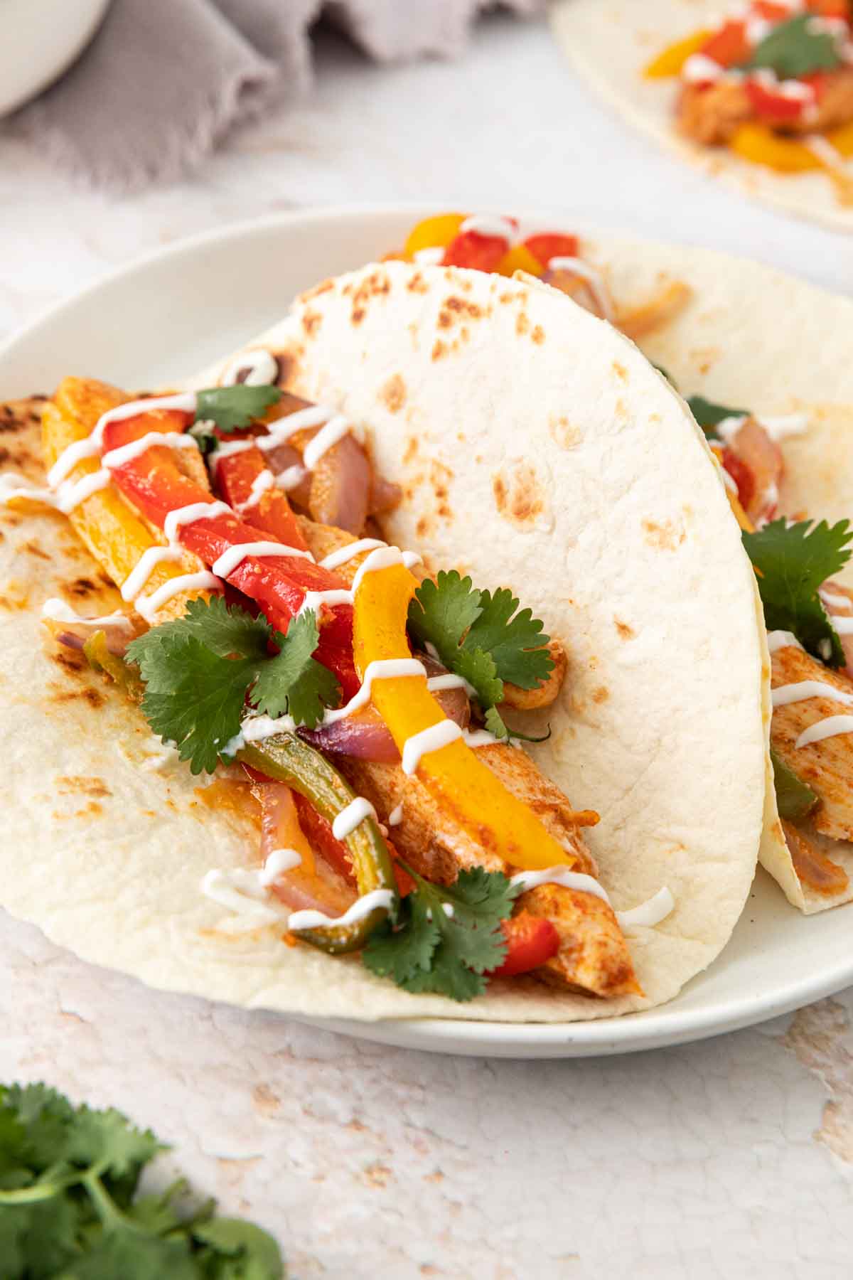 Baked Chicken Fajitas on plate