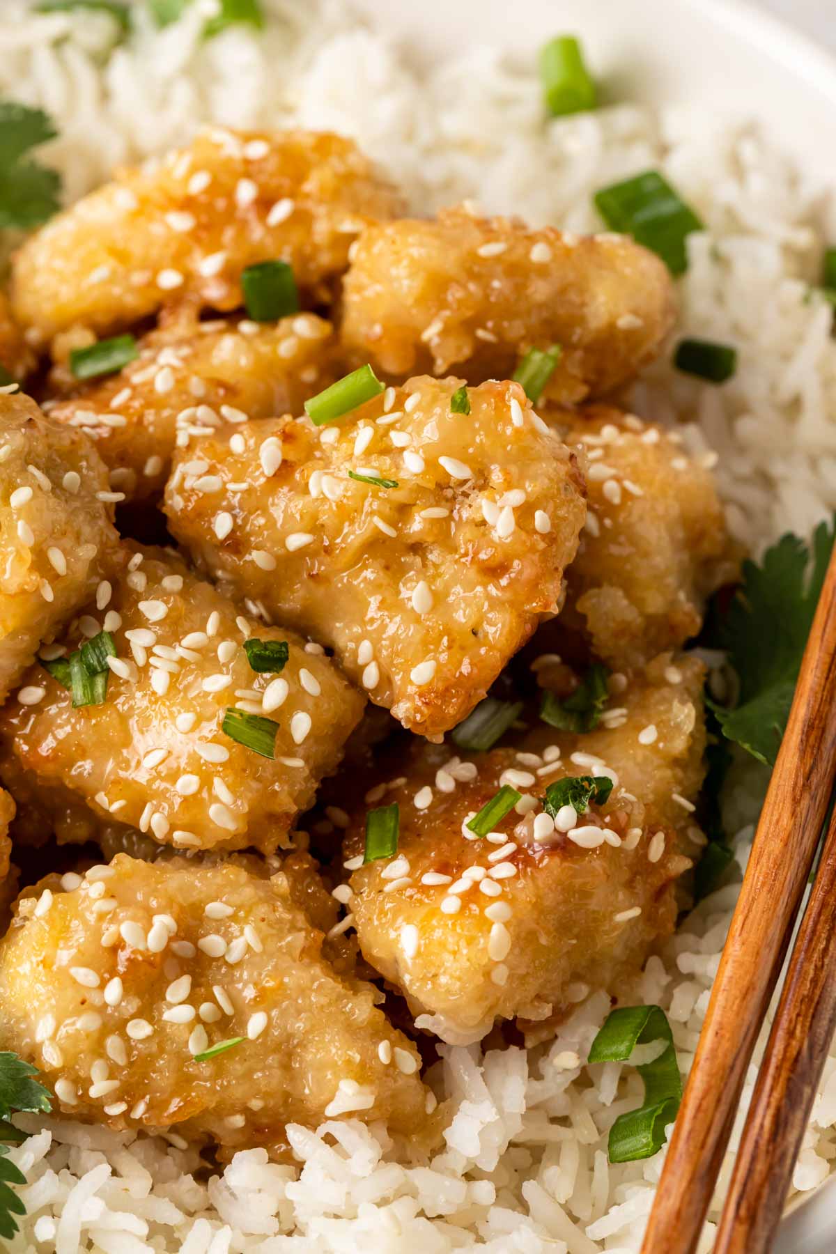 Baked Chinese Honey Chicken in bowl