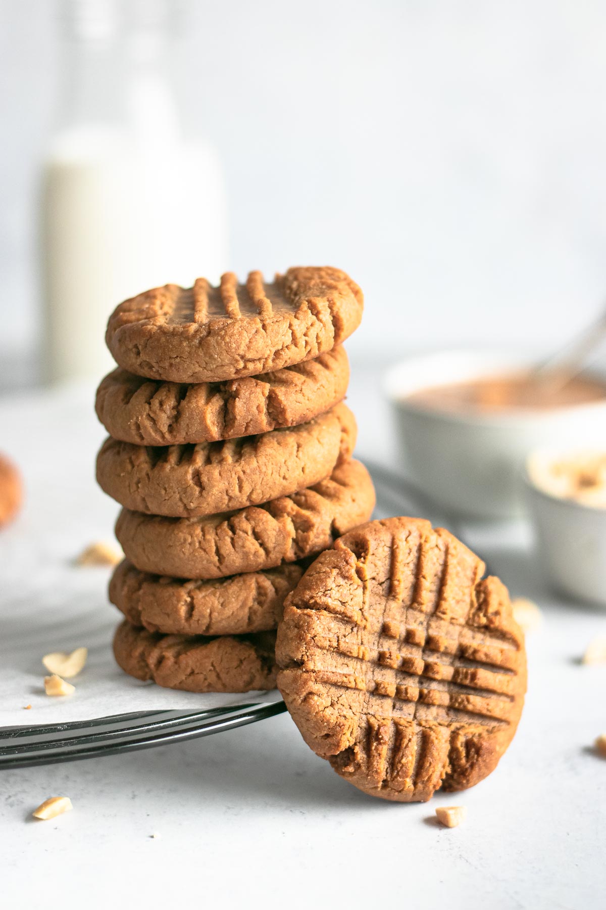 Flourless Peanut Butter Cookies stacked