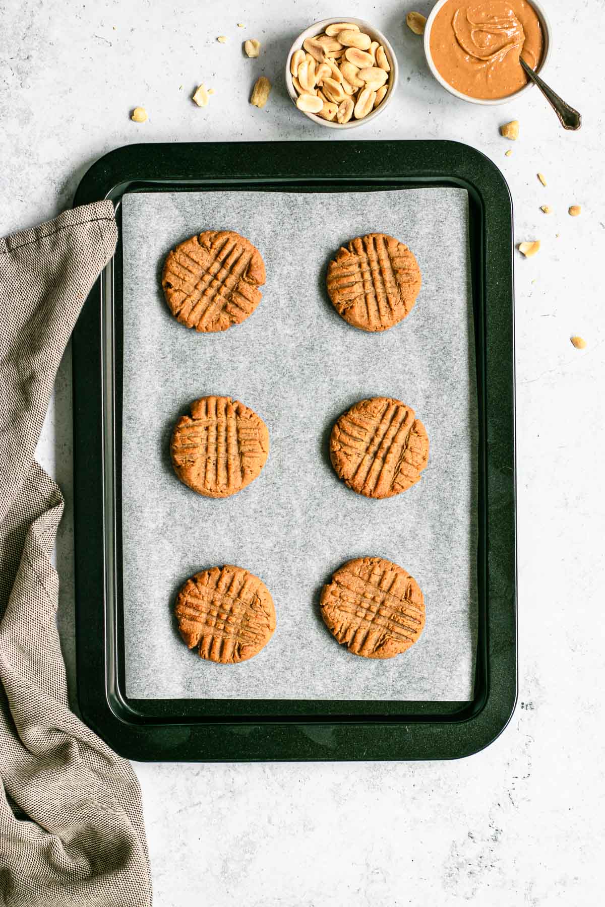 Flourless Peanut Butter Cookies on sheet pan