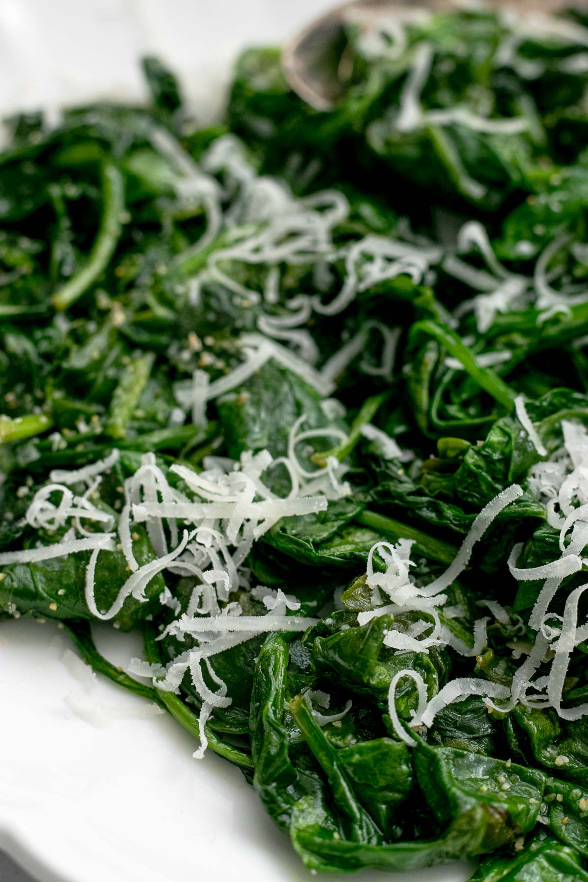 Sauteed Spinach on platter