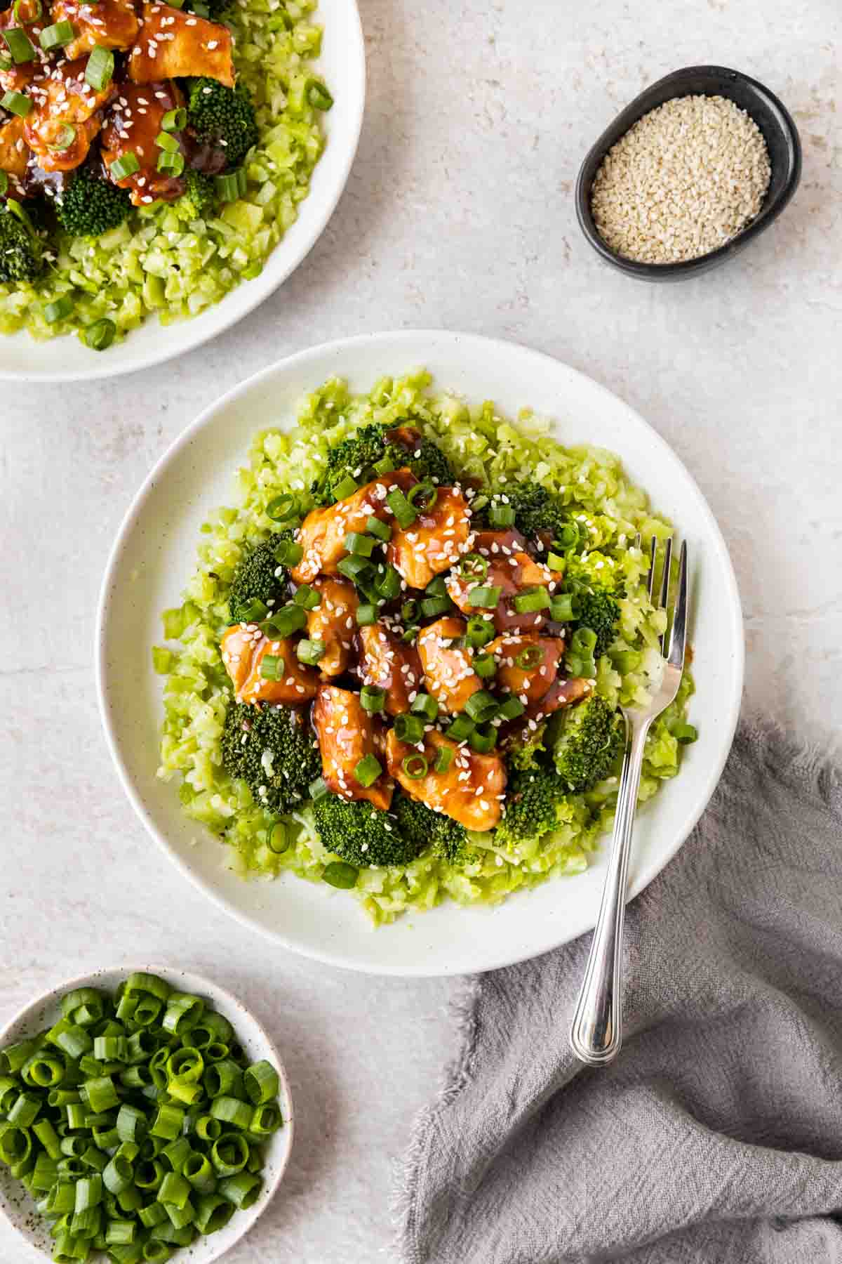 Sesame Chicken Broccoli Rice in a bowl