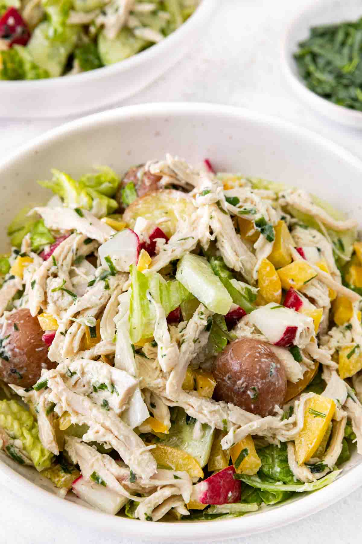 Spring Tarragon Chicken Salad in a bowl