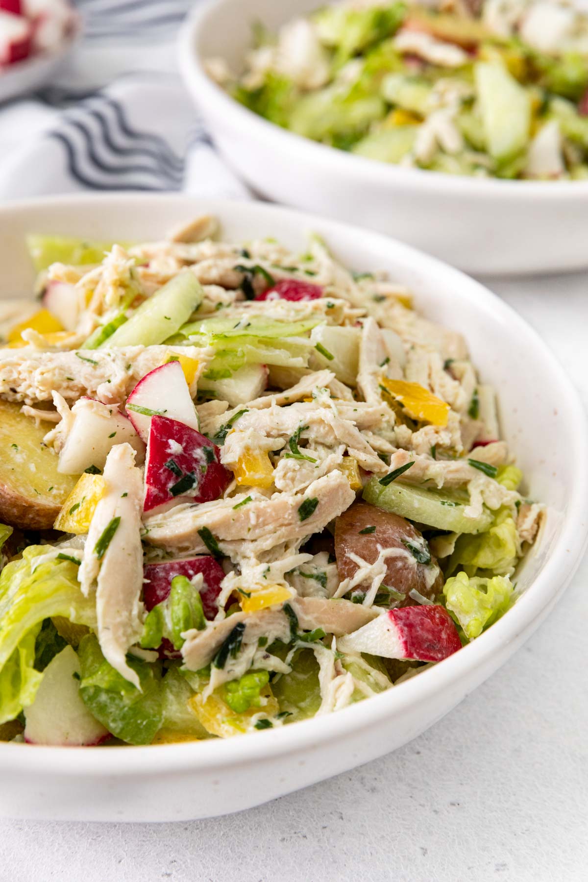 Spring Tarragon Chicken Salad in a bowl