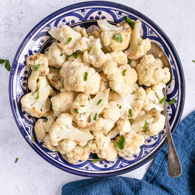 Roasted Cauliflower in serving bowl