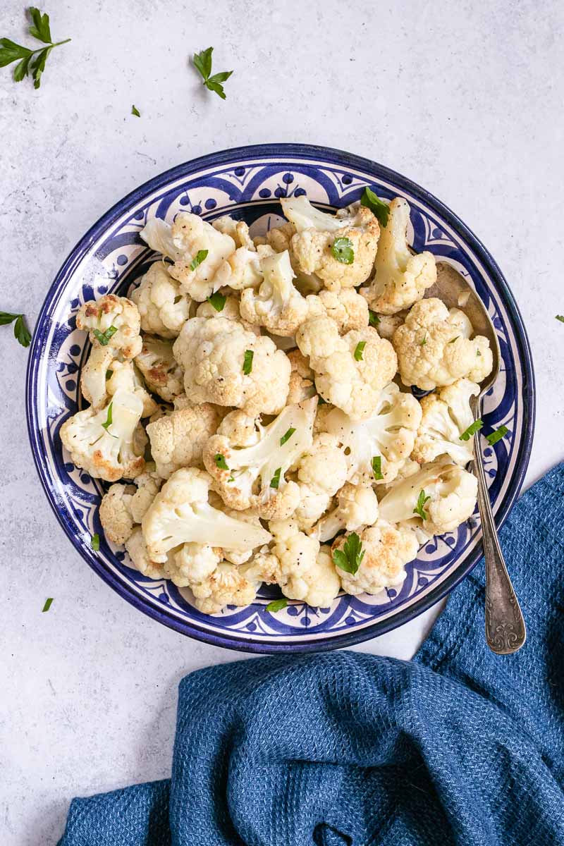 Roasted Cauliflower in serving bowl
