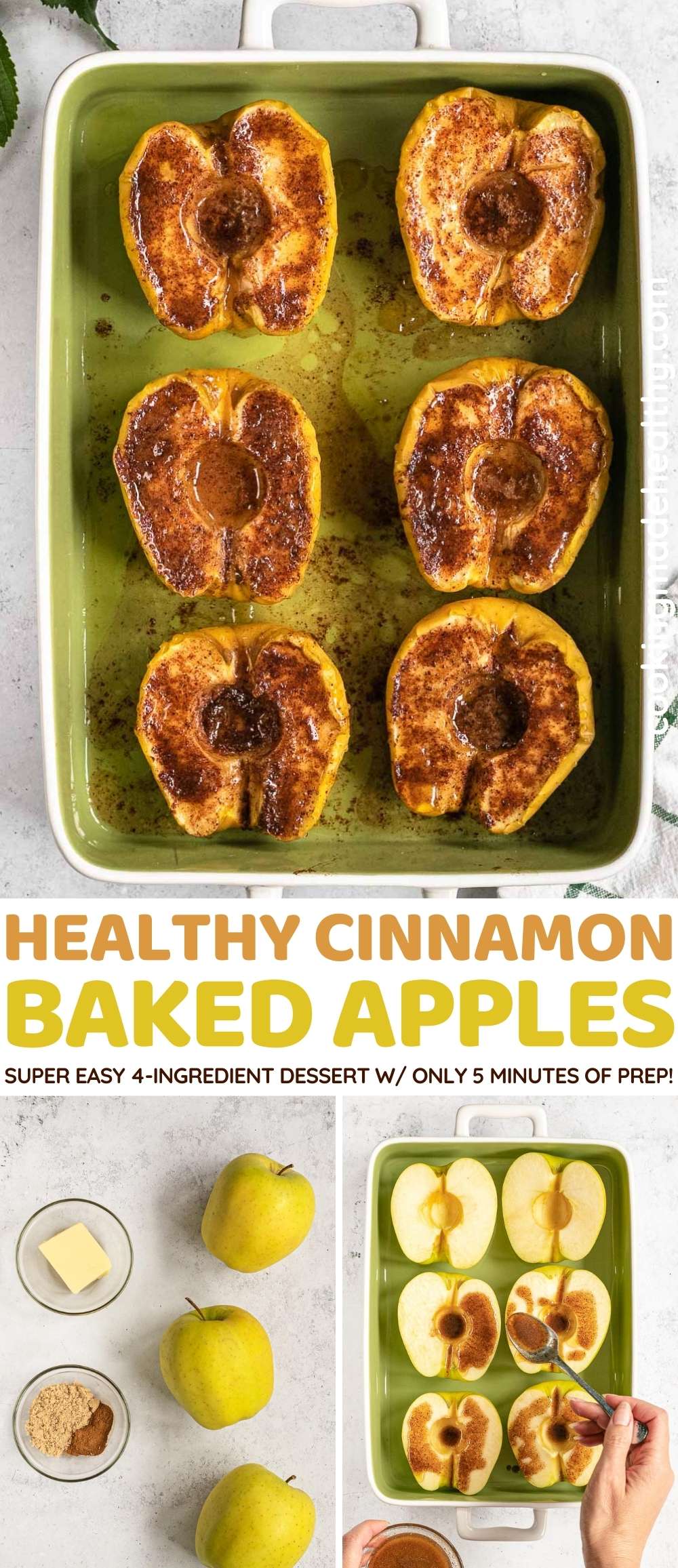 Healthy Cinnamon Baked Apples collage